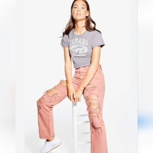 Aeropostal 90's Baggy Distressed Jeans Rose Size 2
